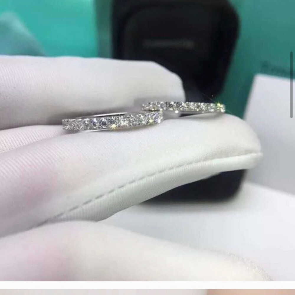 18K WHITE GOLD DIAMOND ETERNITY STACKABLE RING - Picture 6 of 6